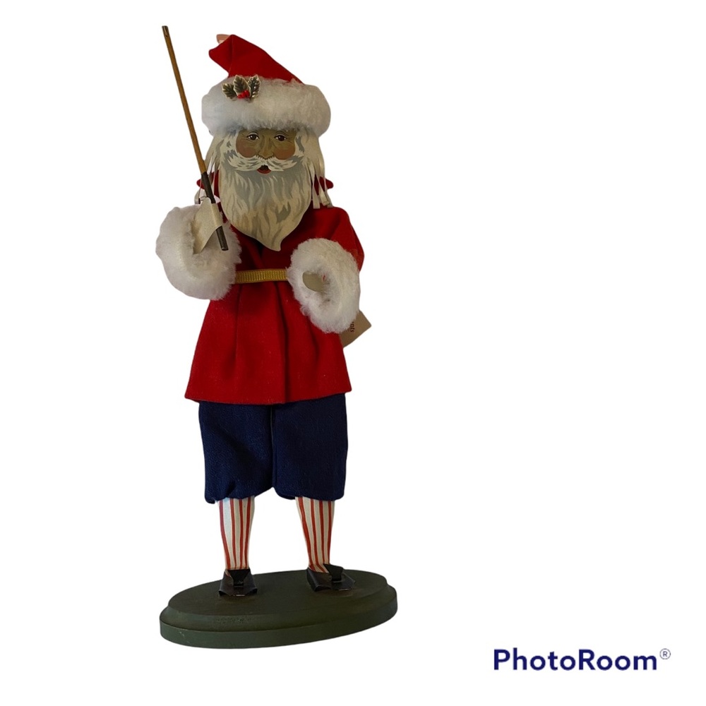 SHADOWDANCER 2008 AMERICAN FOLK ART GOLFING SANTA 18” TALL METAL HOLIDAY HOME